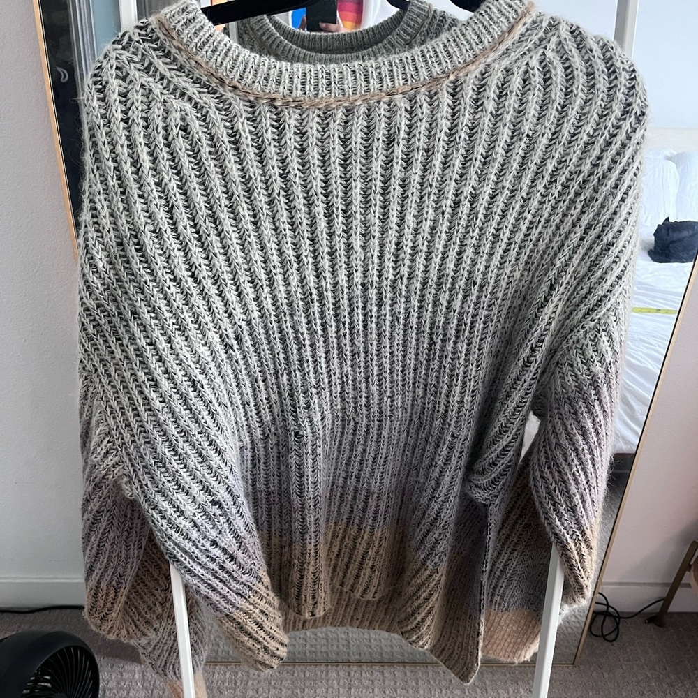 Jonathan Simkhai Gray and Tan Striped Sweater